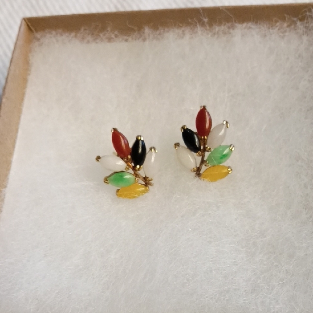 Authentic Jade Earrings Set In 14k Gold Ready To Gift